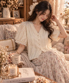 ALB-044-02 - شومیز گیپور چیندار زنانه