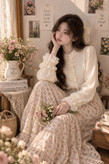 ALB-044-08 - شومیز مرواریدی یقه چین زنانه