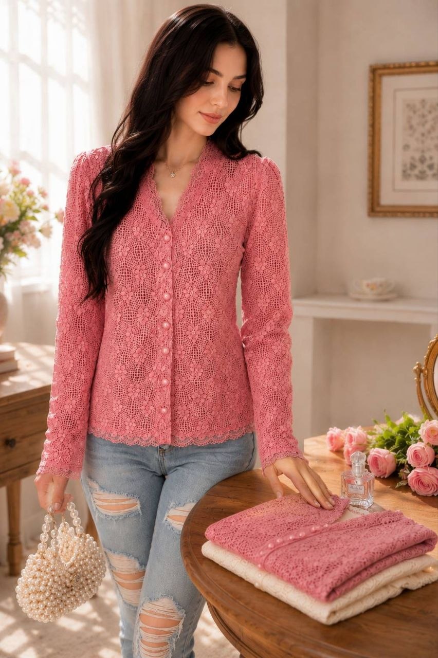 شومیز دخترانه جلو بسته ALB-092-075